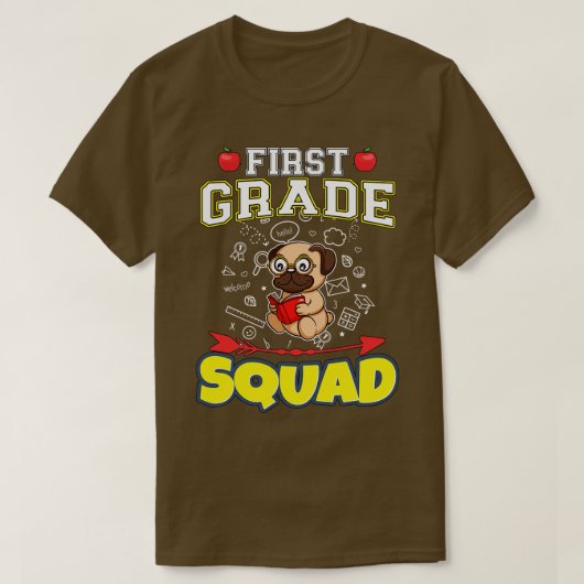 Eerste klas Squad Funny basisschool T-shirt (Design voorkant)