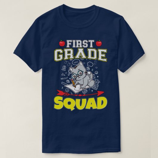 Eerste klas Squad Funny basisschool T-shirt (Design voorkant)