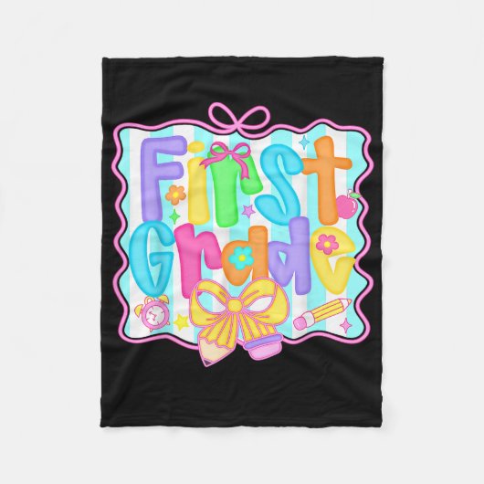 Eerste klas terug naar school 1e klas Coquette The Fleece Deken (Voorkant)