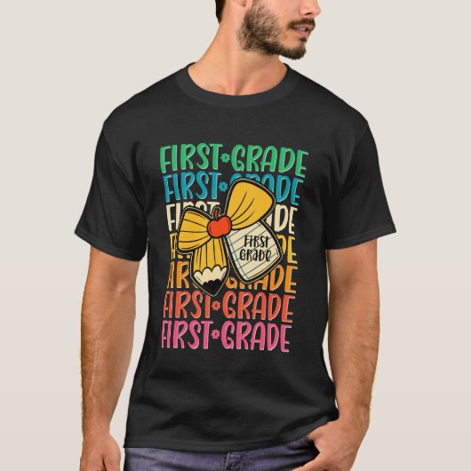 Eerste klas terug naar school Coquete potlood koe  T-shirt (Voorkant)