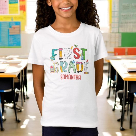Eerste klas Terug naar School gepersonaliseerd T-shirt
