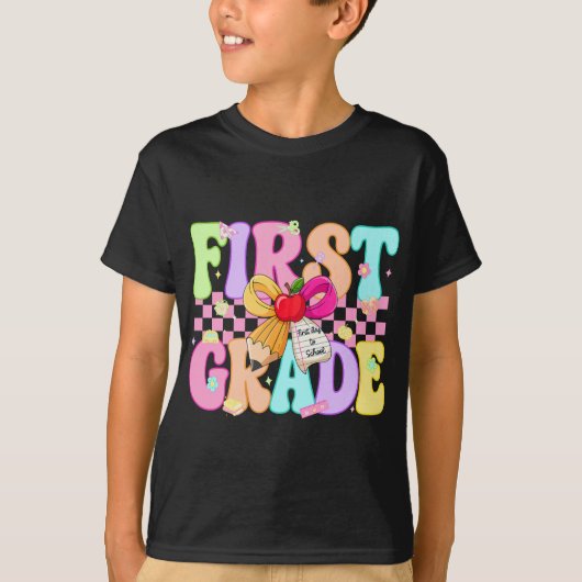 Eerste klas terug naar school Preppy 1e klas T-shirt (Voorkant)