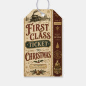 Eerste Klas Ticket naar Kerstmis Cadeaulabel (Achterkant)
