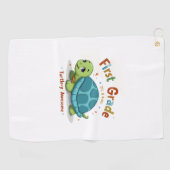 Eerste klas Turtle-y Geweldig 1e klas terug naar s Golfhanddoek (Horizontaal)