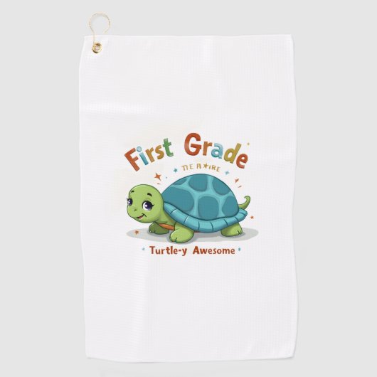 Eerste klas Turtle-y Geweldig 1e klas terug naar s Golfhanddoek (Voorkant)
