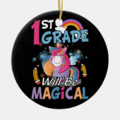 Eerste klas zal magische Schattigee eenhoorn rock  Keramisch Ornament (Voorkant)