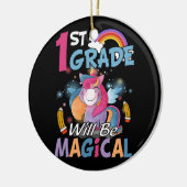 Eerste klas zal magische Schattigee eenhoorn rock  Keramisch Ornament (Links)