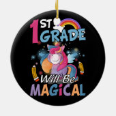 Eerste klas zal magische Schattigee eenhoorn rock  Keramisch Ornament (Achterkant)