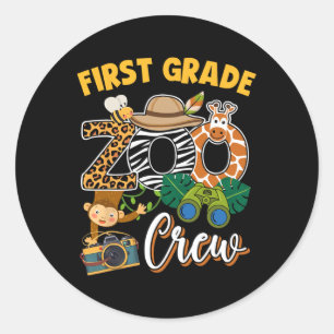 Eerste klas Zoo Field Trip Squad Matching Teacher Ronde Sticker