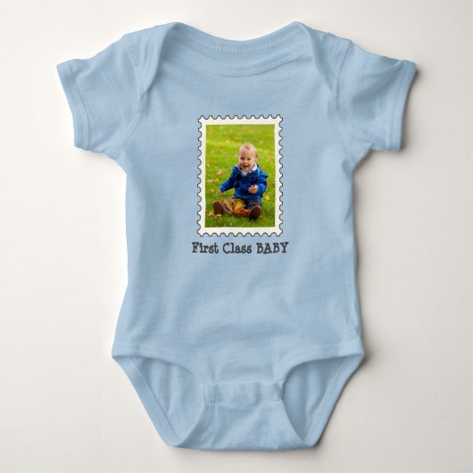 EERSTE KLASSE BABY Beste Baby ooit aangepaste foto Romper (Voorkant)