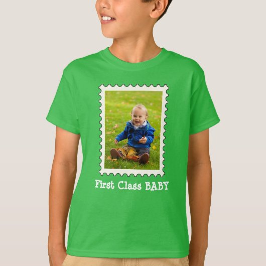 EERSTE KLASSE BABY Beste Baby ooit aangepaste foto T-shirt (Voorkant)