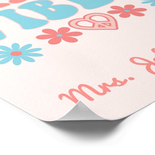 Eerste klasse-blokken - Retro klassroom Poster (Hoek)