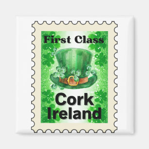 Eerste klasse Cork Ireland Stamp Magneet