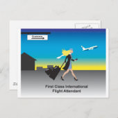 Eerste klasse Internationale vliegbegeleider Briefkaart (Voorkant / Achterkant)