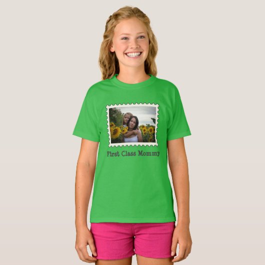 Eerste klasse mama beste aangepaste horizontale fo t-shirt (Voorkant volledig)