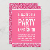 EERSTE KLASSE VAN PARTIJ 2013 | PINK GLITTER KAART (Voorkant / Achterkant)