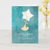 Eerste kleinkind Gefeliciteerd, Baby in Stars Kaart (Gele Bloem)