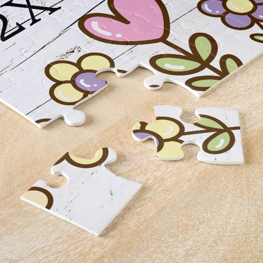 Eerste kleinkind grootouders onthullen legpuzzel (Zijkant)