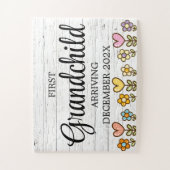 Eerste kleinkind grootouders onthullen legpuzzel (Verticaal)