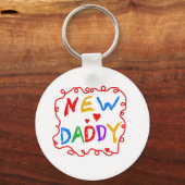 Eerste kleuren Tekst nieuwe papa Sleutelhanger (Voorkant)