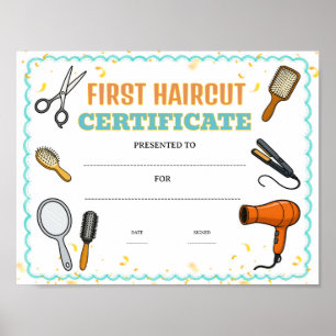 Eerste knipbewijs certificaat bewerkbaar poster