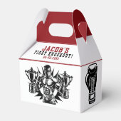 Eerste knock-out boksen verjaardagsfeestje bedankdoosjes (Voorkant Zijde)