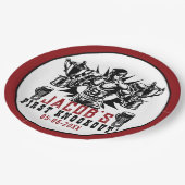 Eerste knock-out boksen verjaardagsfeestje papieren bordje (Gekanteld)