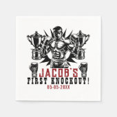 Eerste knock-out boksen verjaardagsfeestje servet (Voorkant)