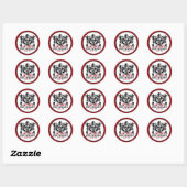 Eerste Knockout Boksen Verjaardagsfeestje Ronde Sticker (Vel)