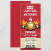Eerste Knockout Boksticket 1e Verjaardagsfeest Kaart (Voorkant / Achterkant)