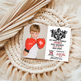 Eerste Knockout Boxing foto Verjaardag Kaart