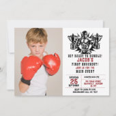 Eerste Knockout Boxing foto Verjaardag Kaart (Voorkant)