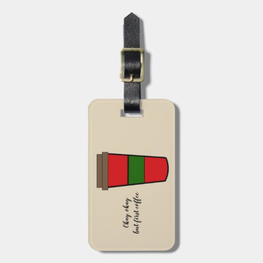 Eerste koffie bagagelabel (Voorkant verticaal)