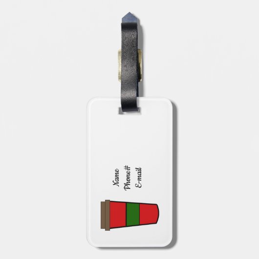 Eerste koffie bagagelabel (Achterkant verticaal)