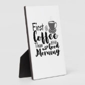 Eerste koffie dan Good Morning T-Shirt Fotoplaat (Zijkant)