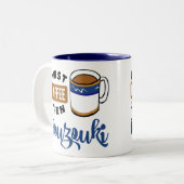 Eerste koffie en Bouzouki Music Lover Tweekleurige Koffiemok (Voorkant links)