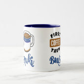 Eerste koffie en Bouzouki Music Lover Tweekleurige Koffiemok (Center)