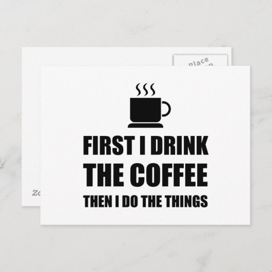 Eerste koffie en dan ook briefkaart (Voorkant / Achterkant)