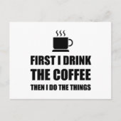 Eerste koffie en dan ook briefkaart (Voorkant)