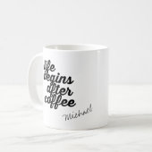 eerste koffie, gepersonaliseerd koffiemok (Voorkant links)