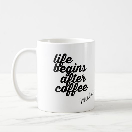 eerste koffie, gepersonaliseerd koffiemok (Links)