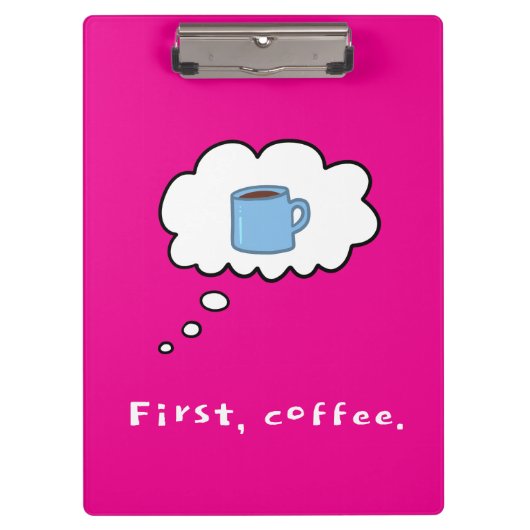 Eerste koffie magenta klembord (Voorkant)