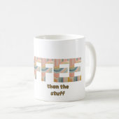 Eerste Koffie Slogan Typografie Kleurrijk Koffiemok (Voorkant rechts)