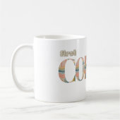 Eerste Koffie Slogan Typografie Kleurrijk Koffiemok (Links)