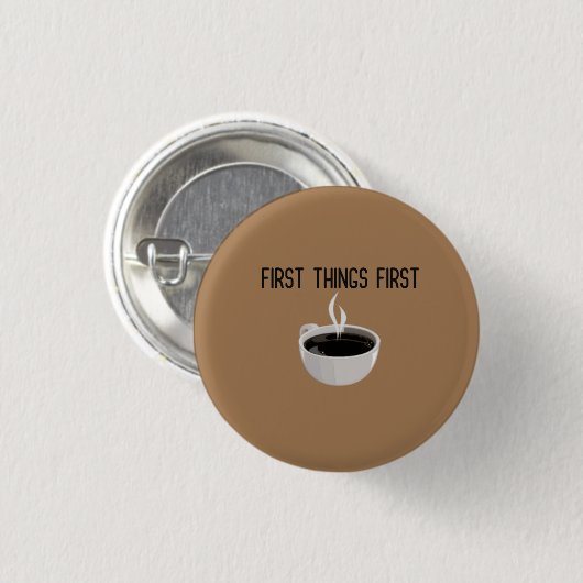 Eerste koffie-tijd ronde button 3,2 cm (Voorkant /achterkant)