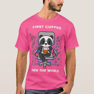 Eerste koffie toen de wereldcafeïne nerd Funny Pa T-shirt