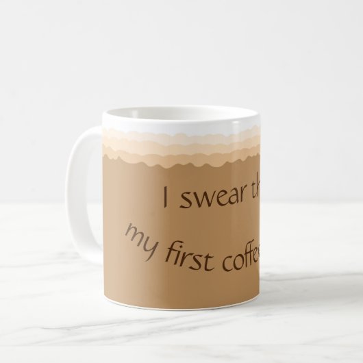 Eerste koffie vandaag koffiemok (Voorkant links)