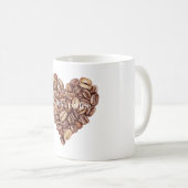 Eerste koffiebonen hart koffiemok (Voorkant rechts)