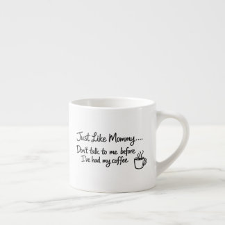 Eerste koffiekopje, net als mammie espresso kop