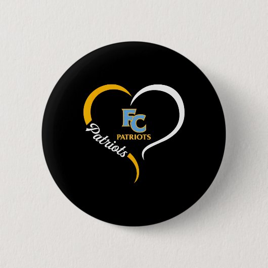 Eerste koloniale patriotten Logo Half Heart Slogan Ronde Button 5,7 Cm (Voorkant)